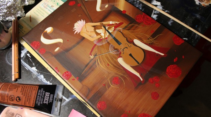 [Work in Progress] Peinture : La Violoncelliste